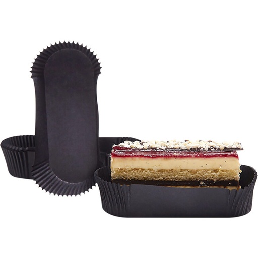 [41802192] ZWART CUVETTEN LANG VOOR ECLAIR 105X40X25MM 1000 STUKKEN=DOOS
