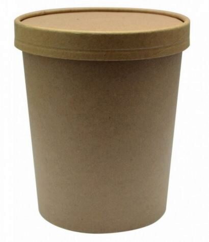 [25101027] POT A SOUPE/GLACE KRAFT + COUVERCLE 940ML 25PCES
