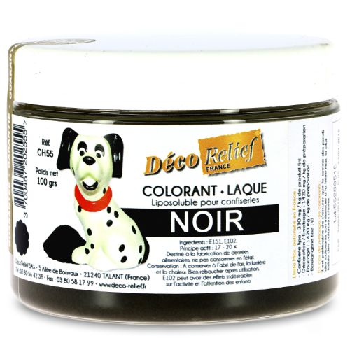 [54300549] POEDER LAK ZWART KLEURSTOF VOOR CHOCOLADE 100GR=POT