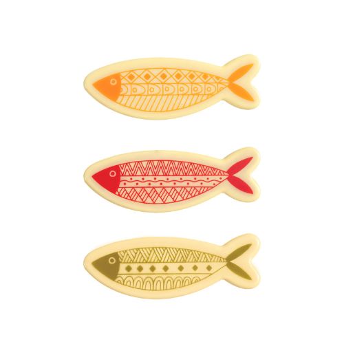 [08058260] 088128 PCB POISSONS CB AZTÈQUES 3 DESIGNS 8,5X3,1CM 66PCS ***S/CDE***