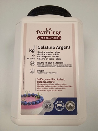 [03031074] GELATINE POUDRE BOVINE HALAL ARGENT 170 BLOOM LA PATELIÈR 1 KG