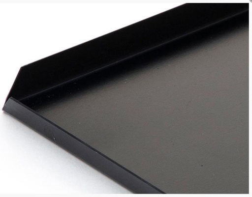 [53202032] PLATEAU ALU NOIR 40X25XH1CM ANGLE COUPE BORD DROIT