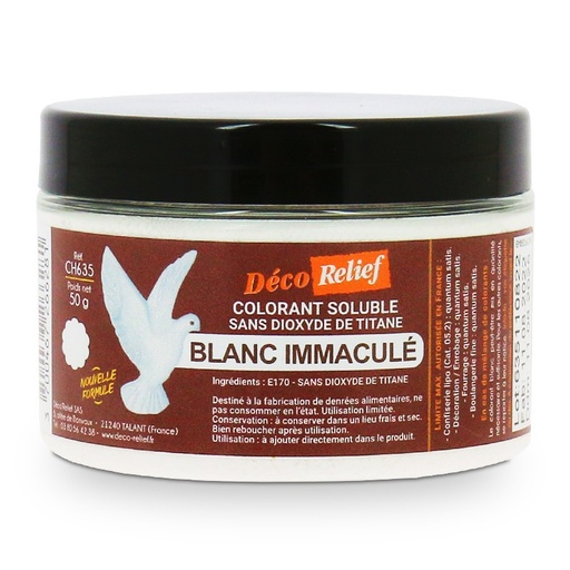 [07055018] COLORANT LIPO/HYDROSOLUBLE BLANC IMMACULE 50GR