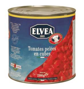 [05101027] GEPELDE TOMATEN IN BLOKJES 3L ELVEA