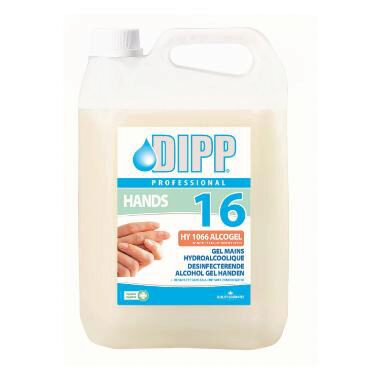 [20100135] DIPP 16 WATERVRIJE HYDROALCOHOLISCHE HANDGEL 5L