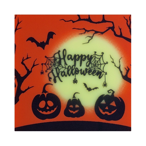 [08058056] 088028 PCB VIERKANTEN WC HAPPY HALLOWEEN 4CM 60STKS ***S/CDE***