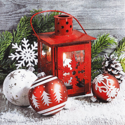 [60700760] HOME FASHION SERVIETTE 33X33CM DECOR DE NOEL PAQUET DE 20PCES
