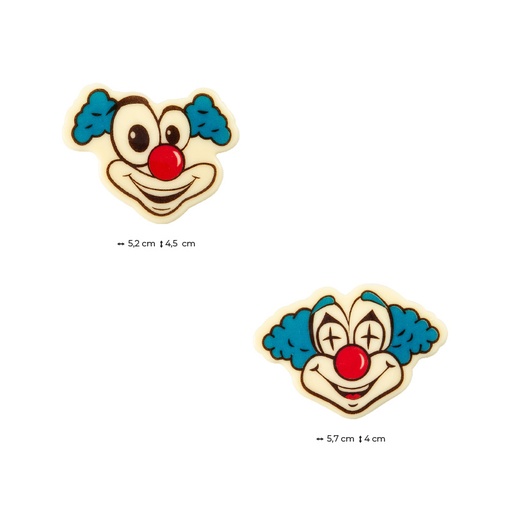 [08054555] 24028 CLOWNKOPJE 5,2X4,5 - 5,7X4 CM 60 STUKKEN ***S/CD***
