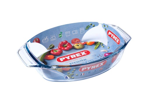 [57661180] PYREX OVALE SCHAAL 39 X 27CM - H 7CM IN BOROSILICAATGLAS 4,0L -40 TOT +300°C