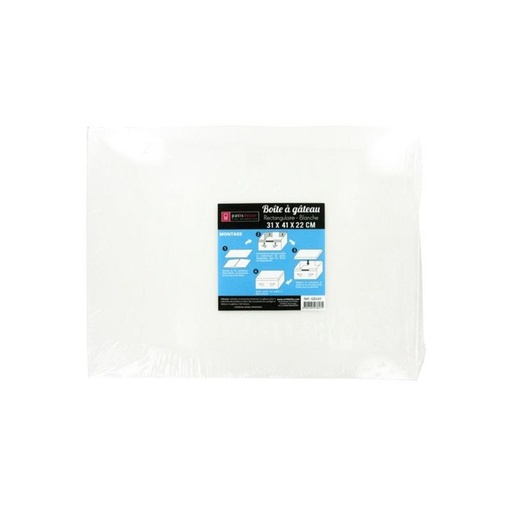[08075288] WITTE RECHTHOEKIGE CAKEDOOS 34X41X22CM =STUK