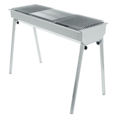 [57660982] HENDI BARBECUE CHARBON DE BOIS RESTO 113X38XHT76CM3 GRILLES CHROMEES 34.5