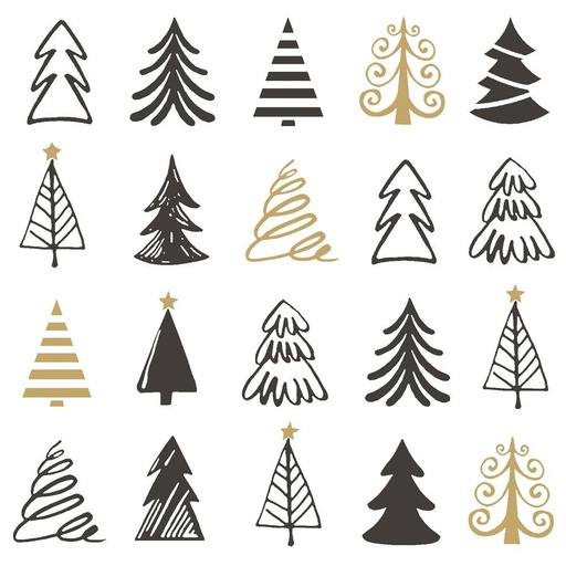[44665157] DUNI SERVIETTES SAPINS GRAPHIQUES 24X24CM 20PCES