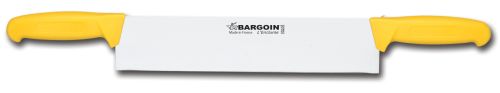 [50377114] COUTEAU A FROMAGE INOX 2 POIGNEES JAUNES 33CM