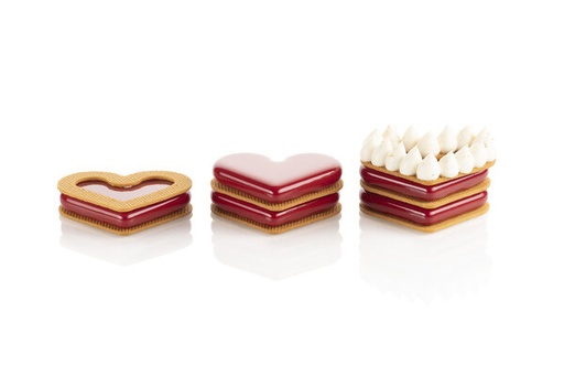 [51661515] SILIKOMART MOULE SILICONE LEVEL HEARTS 35 8EMP8X6,6CM H1,2CM VOL 35ML
