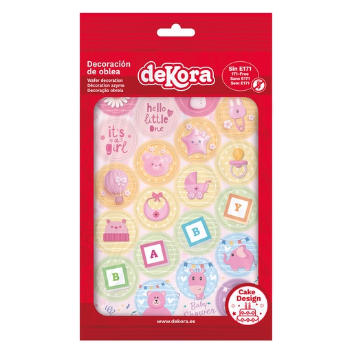 [08041089] 145108 BABY SHOWER MEISJE MINI ONGEZUURDE SCHIJF Ø 3,4CM