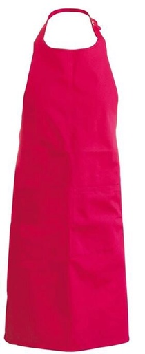 [53141052] TABLIER KARIBAN BAVETTE + POCHE ROUGEH90XL71CM POLYESTER/COTON