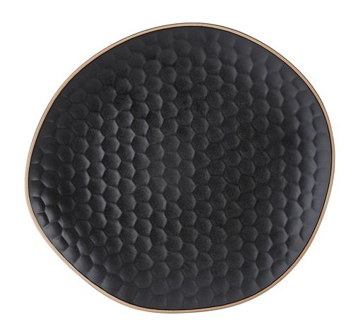 [57661132] LE COQ KYPSELI MATT BLACK ASSIETTE PLATE 29X31.5CM STONEWARE