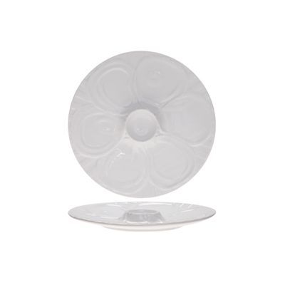 [57658097] C&T OESTERS BORD 6P PORSELEIN 28,5CM
