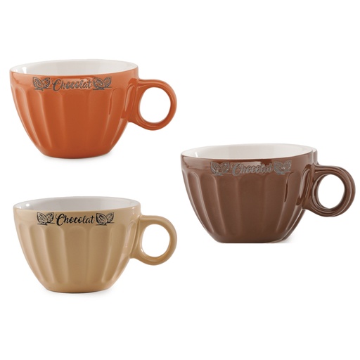 [60700740] “CHOCOLADE” BEKER 3 ASSORTIMENT Ø11.5H8CM