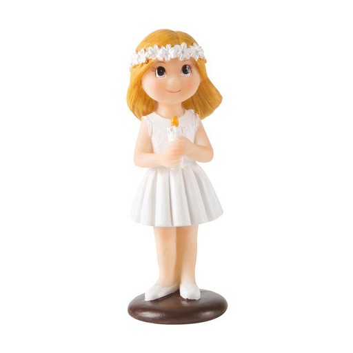 [08032087] 1032019 COMMUNION GIRL WITH CANDLE 10CM