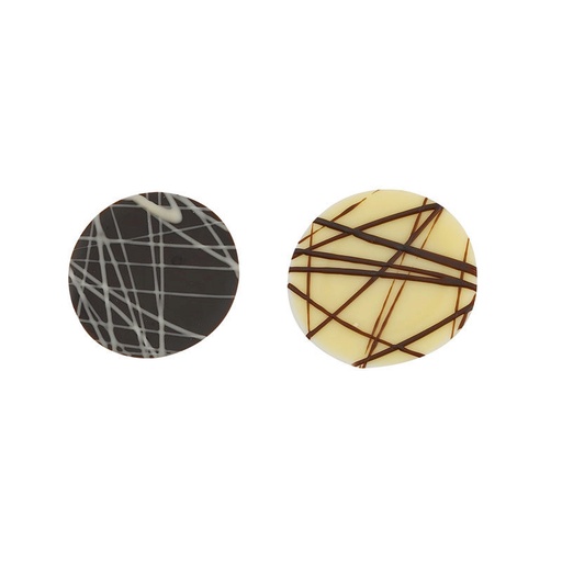 [08080412] 1030101 ROUND FONDANT AND WHITE WITH LINES 560PCS ***ON ORDER***