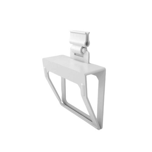 [43604092] PAKKET 10 WITTE CLIPS DRAAIBARE DOOS BEVESTIGING WIT ZACHT ETIKET