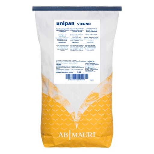 [05090114] AB MAURI UNIPAN VIENNO - ALLE LUXE BROODSOORTEN, ALLE GISTDEGEN 25 KG = ZAK