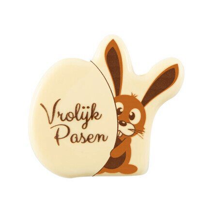 [08031974] 2069083 PLAQUETTE LAPIN VROLIJK PASEN 4CM 75PCES ***S/CDE***
