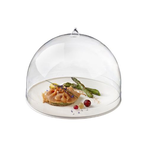 [54917232] **FF**COUPOLE TRANSPARENTE Ø26CM AVEC ASSIETTE Ø28CM