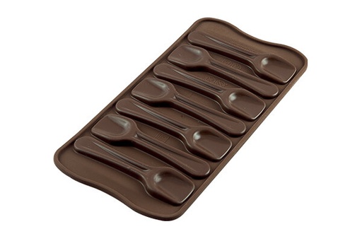 [70408051] +MOULE A PRALINE EN SILICONE BRUN CUILLERE SCG28