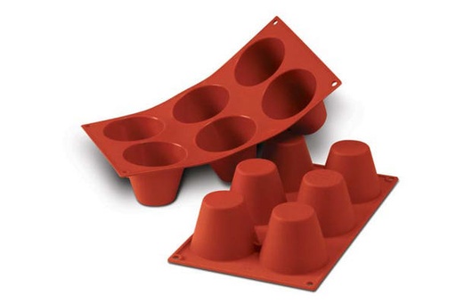 [70408215] SILIKOMART SF052 MOULE 6 GRANDS MUFFINS Ø57 HT 60MM 165ML ANTI-ADHESIF GN1/3 -50° À 250°