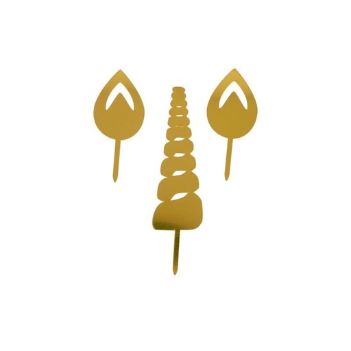 [08075257] GOLDEN UNICORN EAR KIT/8 CM AND HORN/16 CM 2DA PICK 3 PCS