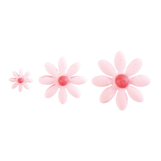 [08053942] 1051137 PINK DAISIES Ø 10-20-25MM IN SUGAR PASTE 258 PCES