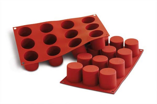 [70408252] SILIKOMART SF098 MOULE 12 CYLINDRES Ø48 HT 50MM 83ML ANTI-ADHESIF GN1/3 -50° À 250