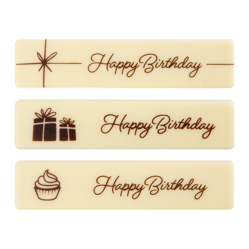 [08054902] 2067004 PLAQUETTE HAPPY BIRTHDAY 10X2,2CM 60PCS ***S/CDE***