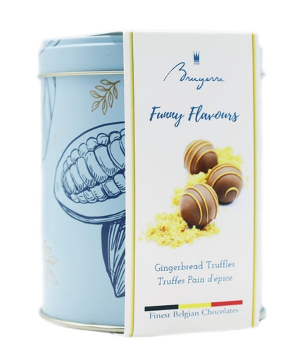 [11040226] BRUYERRE METAL BOX TRUFFLES GINGERBREAD 100GR 8X100GR