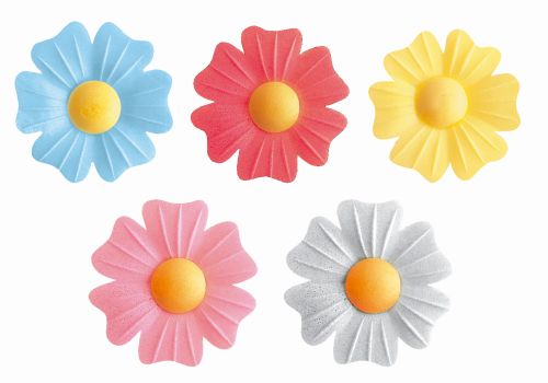 [08050206] E550 EGLANTINE EN AZYME 45MM 5 COULEURS ASSORTIESCOEUR JAUNE 100 PCES