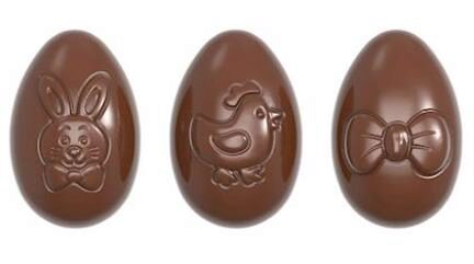 [70410261] MOULE À CHOCOLAT OEUF LUDIQUE GROS 3 FIG. CW1664 3X4 -- 32.5GR