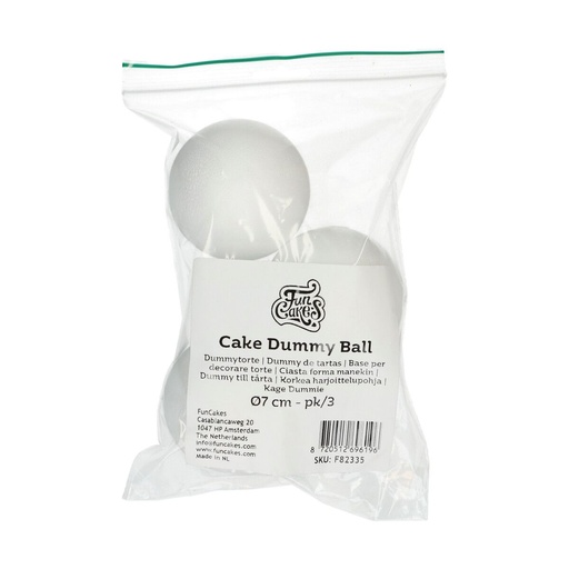 [08053765] FUNCAKES SPHERE CAKE DUMMY Ø7CM 3PCES