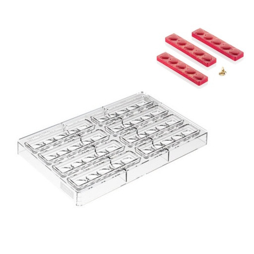 [51661518] SILIKOMART TRITAN PRALINE MOLD CH035 TESORO B 8EMP 12X2.5CM H1.2CM