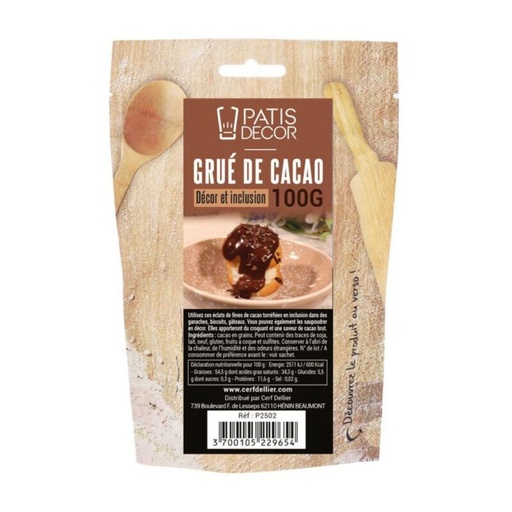 [08075073] PATISDECOR GRUE DE CACAO 100 GR