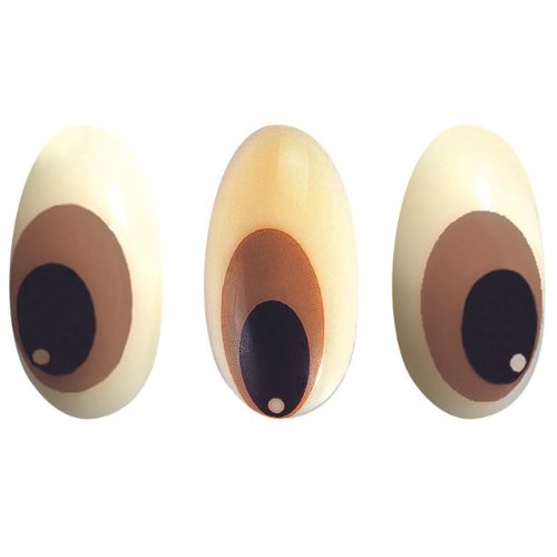[08056528] 087027 PCB OVAL EYES PAG 3 ONTWERPEN 3.4X1.7 CM 120STKS ***OP/ORDER***