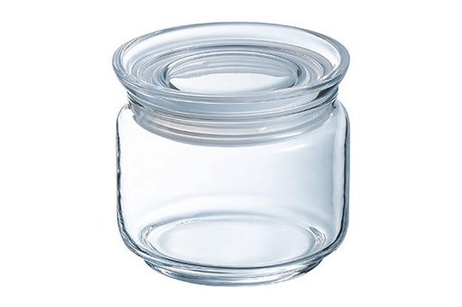 [60251822] LUMINARC PURE ROUND GLASS PROVISION JAR 0.50L - WITH AIRTIGHT LID