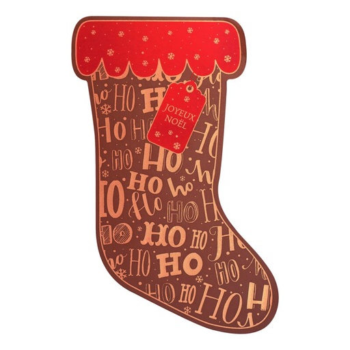 [08057303] 087184 PCB-BEDRUKT VEL HO HO HO VOOR SOKKEN TABLET 16,9X10,7CM 12 STUKS ***OP BESTELLING***