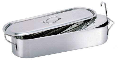 [54899926] INOX VISPAN 60CM BEKA MET DEKSEL EN ROOSTER=SET