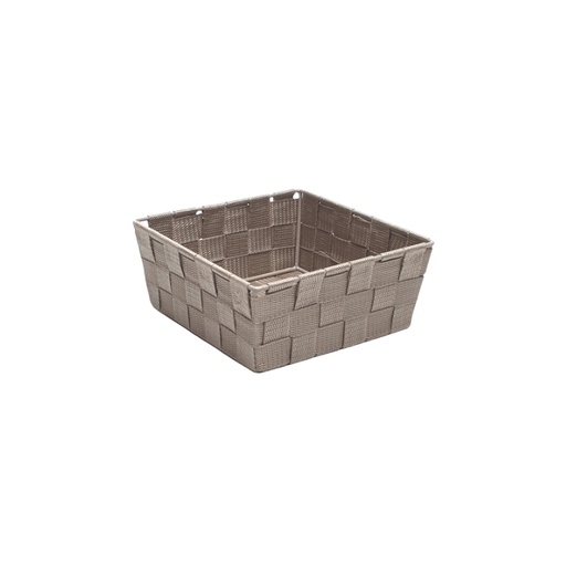 [60700784] PANIER CARRE SM TAUPE ROPE 20X20XH8CM