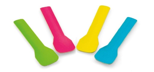 [53533125] SIER CUILLERE A GLACE EN PAPIER ASSORTIE 95MM 100PCES