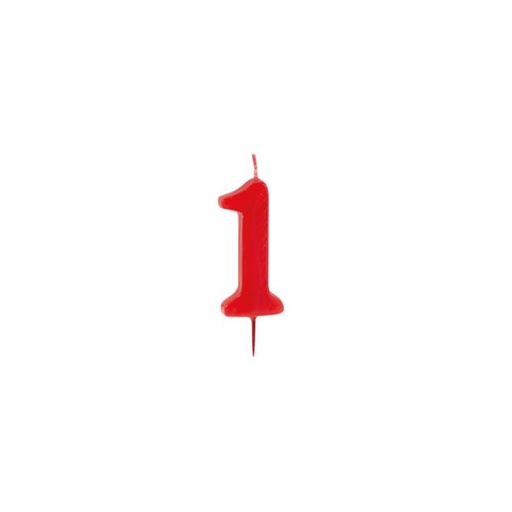 [70407085] RED NUMBER CANDLE NO. 1 HT 6CM