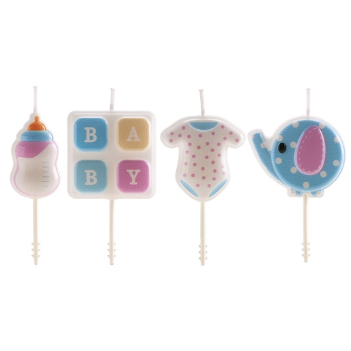 [08041961] BOUGIES ANNIVERSAIRE BABY 4PCES