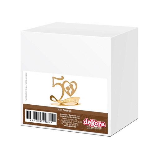 [61000074] 305063 HOUDER VOOR DECO GOUD 50 JAAR HUWELIJKS L16CM=STUK